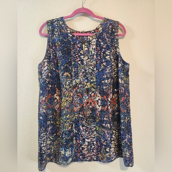 Cabi Women's Stained Glass Keyhole Neckline Sleeveless Tunic/Blouse Size Large - Picture 9 of 9